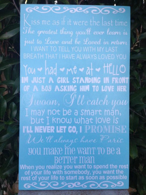 Movie Love Quotes Wood Subway Sign 12