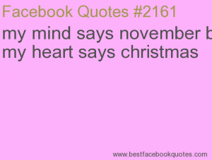 ... but my heart says christmas-Best Facebook Quotes, Facebook Sayings