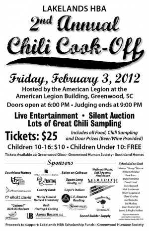 Lakelands HBA 2nd Annual Chili Cook-off Poster (1)