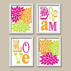 Colorful Bold Hot Pink Orange Lime Green Girl Love by trmDesign, $33 ...