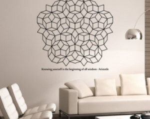 Penrose Tiling Wall Decal WITH QUOTE vinyl Sticker Art Decor Bedroom ...