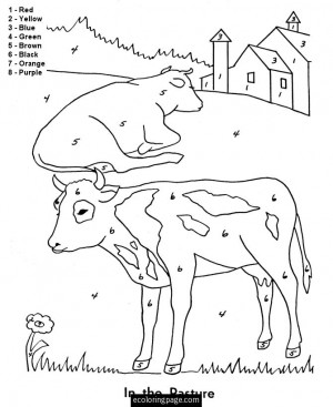 Farm Animal Color Number Printables