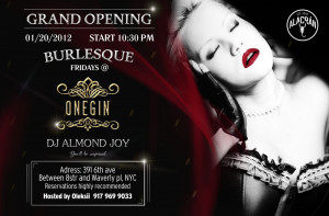 Burlesque Fridays with Almond Joy at Onegin