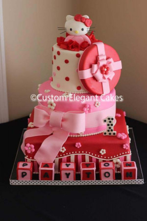 ... Top tier made out of foam, Hello kitty, tissue, gift box top and bow