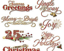 Christmas Digital Word Art Clipart - Holiday Sayings Digital Scrapbook ...