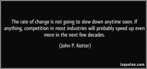 The rate of change is not going to slow down anytime soon. If anything ...
