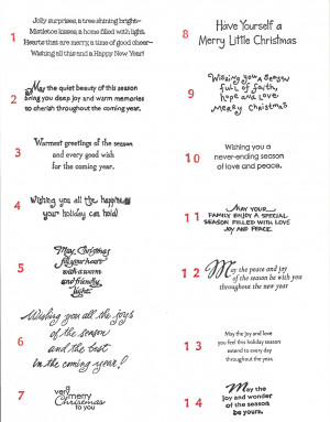 2010 Christmas Card Sentiments - Click to Enlarge!