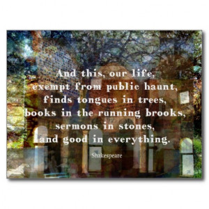 Shakespeare quote about life postcard