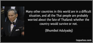 Many other countries in this world are in a difficult situation, and ...