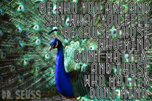 Peacock True Colors Dr Seuss Quote by Jessica Harris of SheekGeek