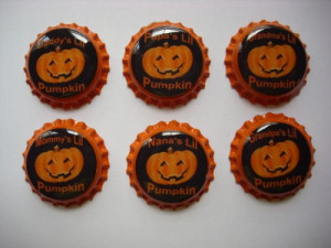 Halloween fall pumpkin sayings sealed bottlecaps