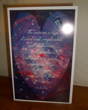 Birthday Doctor Who Quote Universe card is a 5 1/2