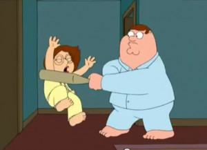 Peter hits Meg with a bat. - family-guy Photo