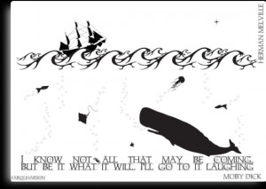 ... › Portfolio › Moby Dick Black and White Illustrated Quote