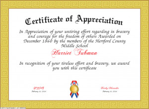 Certificate of Appreciation Certificate