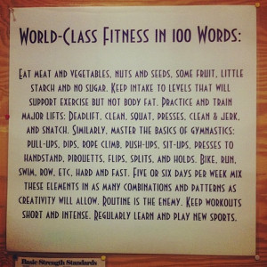 The following passage, called “world class fitness in 100 words or ...