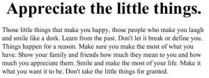 Appreciate the little things