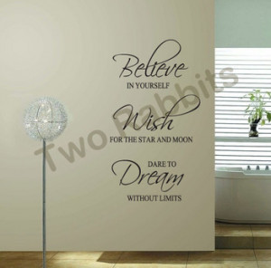 Believe wish dream.., Word Quote removable wall sticker, Vinyl word ...