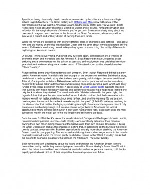 ... American Dream criticized in Of Mice and Men and Great Gatsby quotes