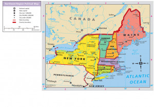 Northeast Region Political Map