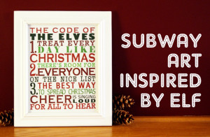 Free Printable Subway Art | Christmas Subway Art Inspired by ELF
