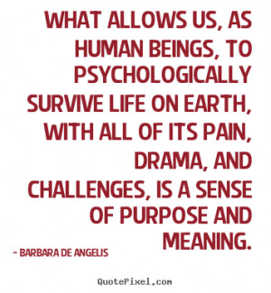 ... of its pain, drama, and challenges, is a sense of purpose and meaning