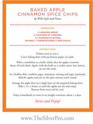 Friday’s Fixin’s: Baked Apple Cinnamon Spice Chips