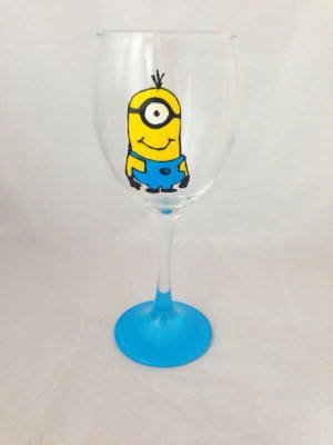 Wine Glass Fantastic, Despicable Me Gift, Minion -One Eye Minnion ...