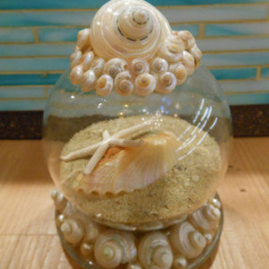 ... Seashell and Sand Globe - Coastal Snow Globe - Christmas - Snow Globe
