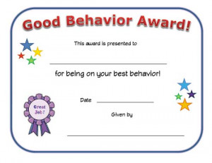 Free Download Printable Certificates Good Behavior