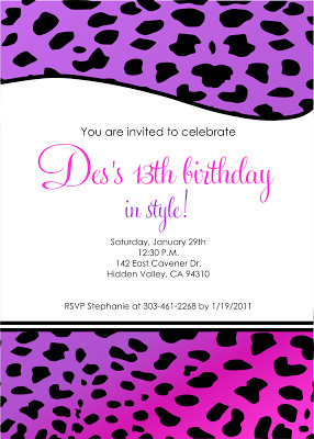13th Birthday Invitation for Desiree