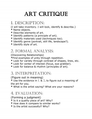 art critique worksheet – Google Search is creative inspiration for ...