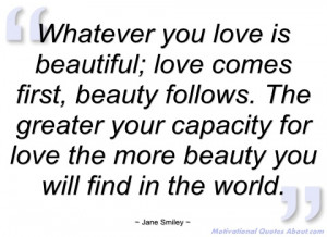 whatever you love is beautiful jane smiley