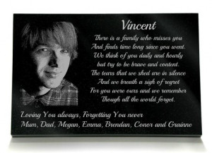 ... own etched photograph and your own choice of a memorial poem for child