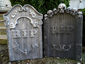 Details about 2 Large Tombstones - Halloween Prop