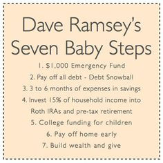 Dave Ramsey's Seven Baby Steps More