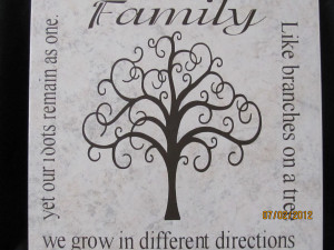Family Tree Quotes Poems Tan tile with family tree poem