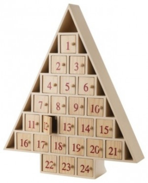wooden christmas tree advent calendar