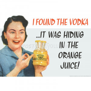 ... Vodka It Was Hiding in the Orange Juice Funny Art Poster Print - 19x13