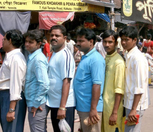 India – disciplined standing in line