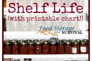 Shelf Life Food Storage Chart