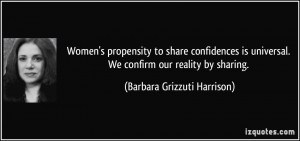 Women's propensity to share confidences is universal. We confirm our ...