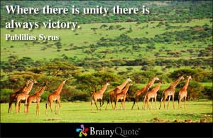 Where there is unity there is always victory.