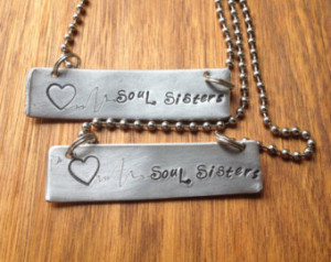 Sister Best Friend Kindred Spi rit Hand Stamped Jewelry BFF Word Quote ...