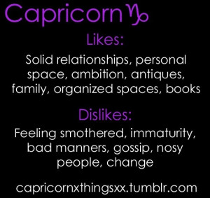Capricorn Likes and Dislikes
