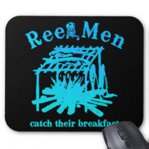 Reel Men Catch Breakfast (BLU) Mousepad