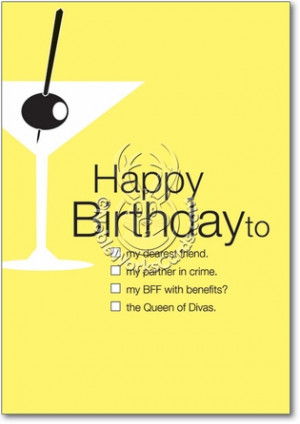 Drinking Partner Queen Of Divas Hilarious Picture Birthday Card ...