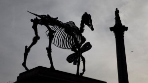 Skeleton horse statue installed atop empty 'fourth plinth' in London's ...