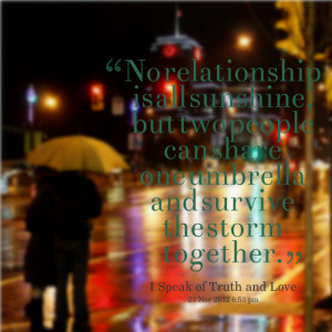 ... but two people can share one umbrella and survive the storm together
