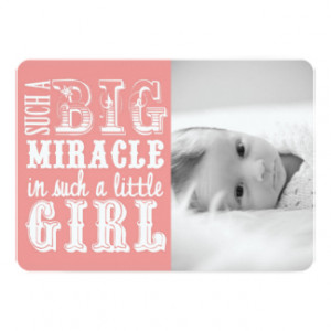 Pink Miracle Girl | Photo Birth Announcement 5